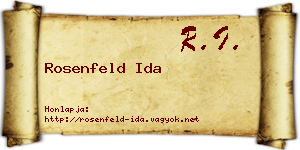 Rosenfeld Ida névjegykártya